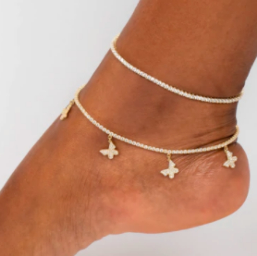 BN Adina's tennis anklet in rose gold 9"